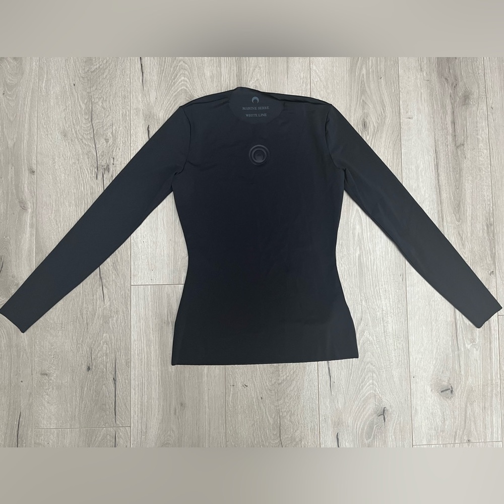 Marine Serre Black Long Sleeve Moon Logo Top
